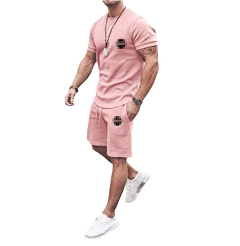 Ensemble t-shirt surdimensionné homme deux pièces ample couleur unie C0 en XXXXL