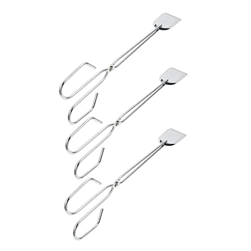 Mikikit 3Pcs Portable Firewood Tongs Heavy Duty Log Grabber Tool Scalding Charcoal Clips for Bbq for Outdoor Cooking Camping and Fire Pit Use