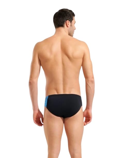 ARENA Costume Uomo Slip Nuoto Piscina Brief Swim Nero Azzurro Taglia 50 Italia