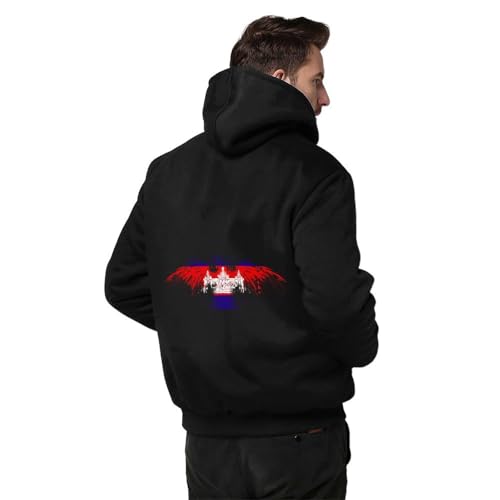 Men's Pullover Hoodie Jackets Sweatshirt,Patriotic Pattern Full Zip Warm Thick Coats Vintage Long Sleeve Jacket Gents-1