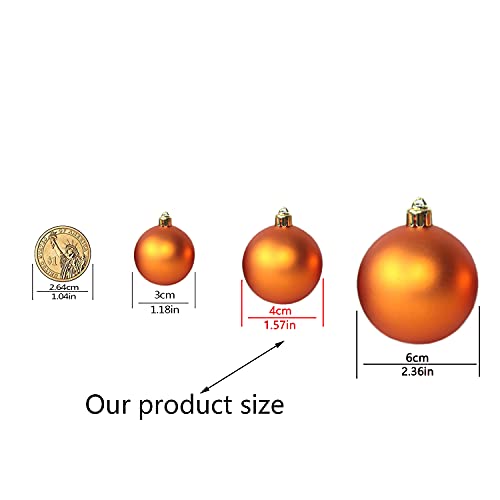 Christmas Ball Ornaments, 25 Pcs Christmas Tree Decoration Hanging Balls, Christmas Wedding Party Decorations 5 Finishes 1.57 Inch Balls (40Mm Christmas Ornaments) Orange Christmas Balls #TOP2