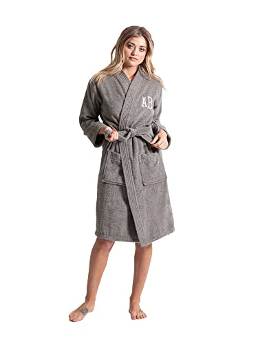 Image of Turkuoise Soft & Absorbent Towel Robe, 100% Cotton Turkish Terry Cloth Kimono Bathrobes for Women