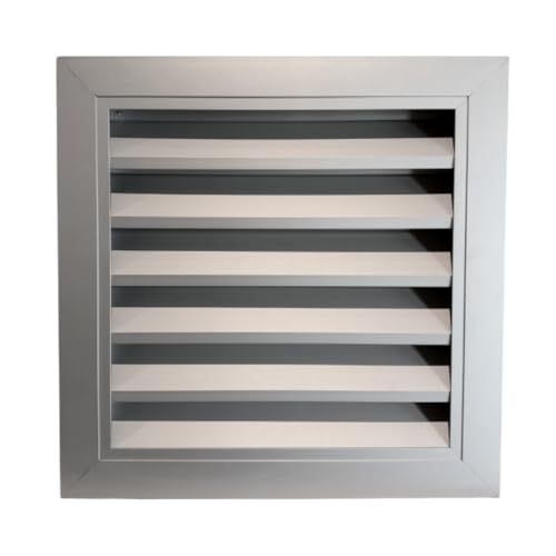AirTech-UK Aluminium Anodised Louvre Vent with Steel Mesh– Weatherproof Ventilation Grille - Large Air Vent Cover for Outdoor Usee (400 x 400 mm)