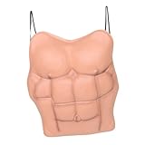 Ipetboom Músculos pectorales falsos y músculos abdominales traje de traje de músculo body de silicona accesorio de pecho cosplay músculo falso artificial traje de piel muscular Eva Naranja