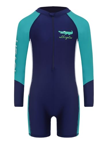 iiniim Rash Guard Swimsuit Boys Surfing Swimsuit Kids One Piece Long Sleeve Swimwear Sun Protection - Main Image