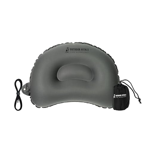 Outdoor Vitals 2 oz Ultralight Backpacking Pillow- Compact, Adjustable, Soft, Nonslip, Inflatable Camping Pillow Regular
