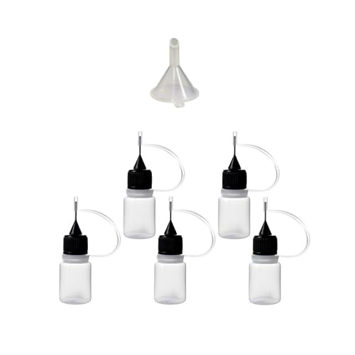 Bcomfy 5Ml Black 1 Kit 3-100Ml Needle Tip Glue Applicator Bottle With Funnel For Paper Quilling Diy Scrapbooking Paper Craft Tool(5Ml Black)