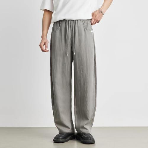 Men's Casual Pants Summer Thin Loose Wide Leg Pants Sports Street Trousers Men2