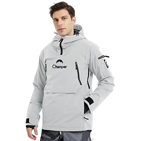 kirnusino Chaqueta de esquí para hombre con capucha y bolsillo para tarjeta de hombro Cover