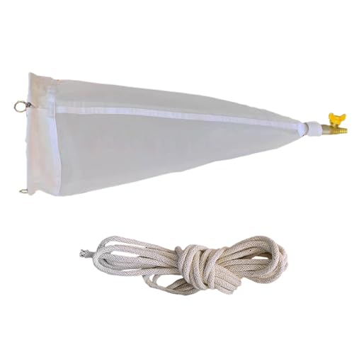 ERRULAN 125 Mesh Plankton Collection Net- 23.62 in /60 Cm Long, 11.8 In/30 Cm in Diameter, 13# Fine Mesh Widened Plankton Net with 5 M Sampling Rope, Experimental Nylon Sampling Net