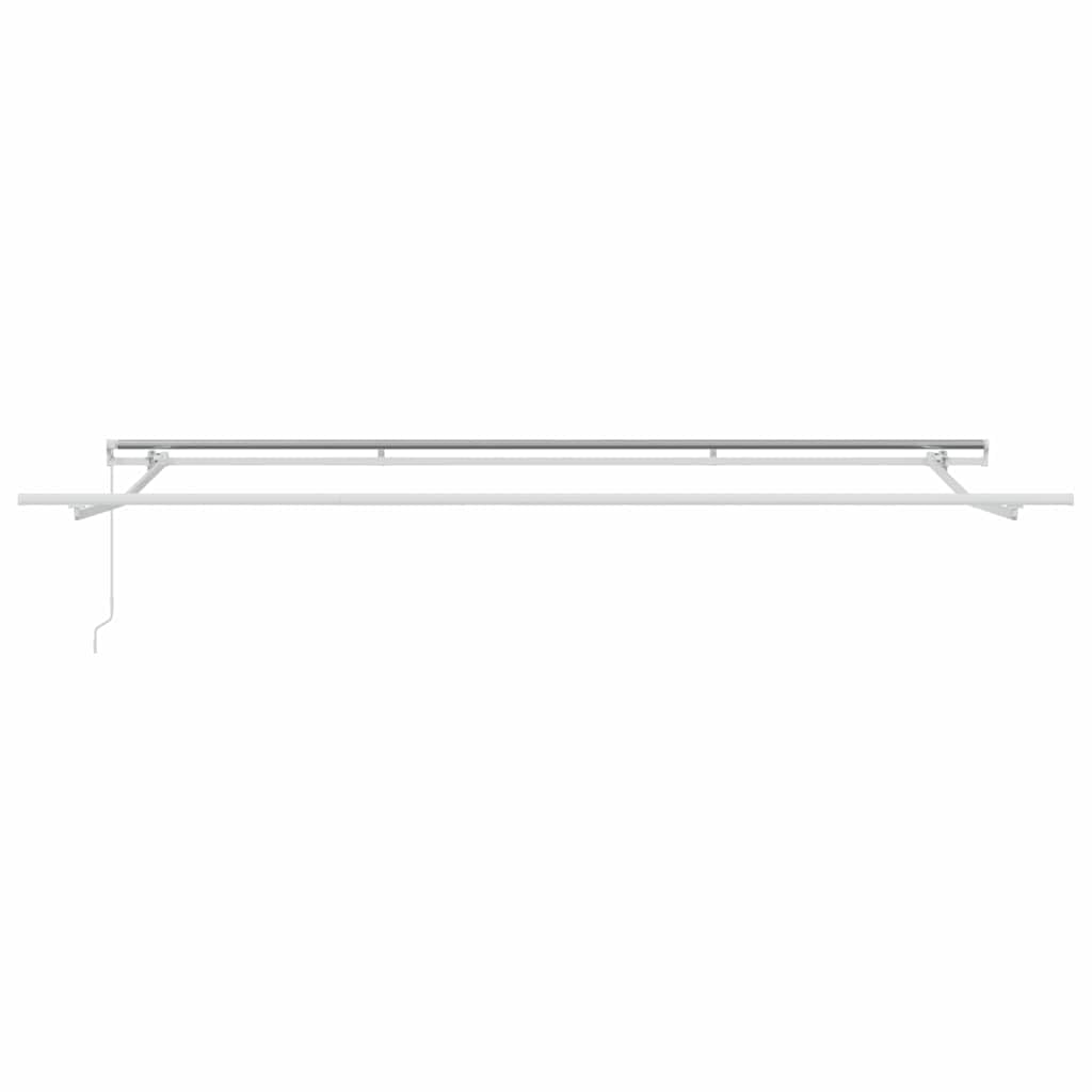 Markise 400 x 350 cm Gelenkarmmarkise einziehbar, Manuelle Terrassenmarkise aus Polyester, Gestreiftes Sonnendach für Garten und Terrasse, Stabiler Schattenspender