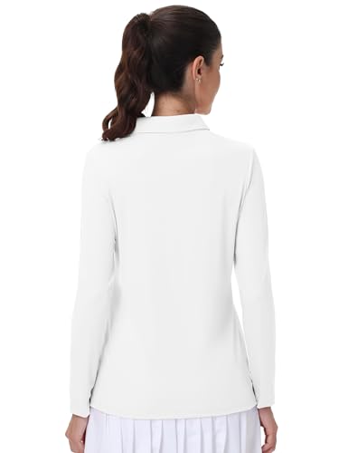 Image of MAGCOMSEN Women's Polo Shirts Long Sleeve Golf T Shirt Quick Dry UPF 50+ Sun Protection Lightweight Athletic Tennis Shirts