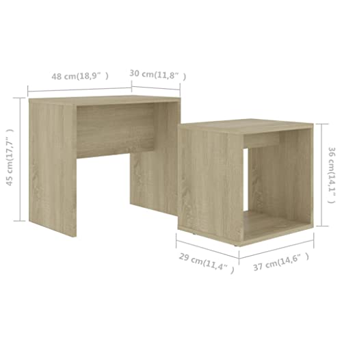 Table d'appoint pour bureau en bois Sonoma compacte lot de 2 - 4