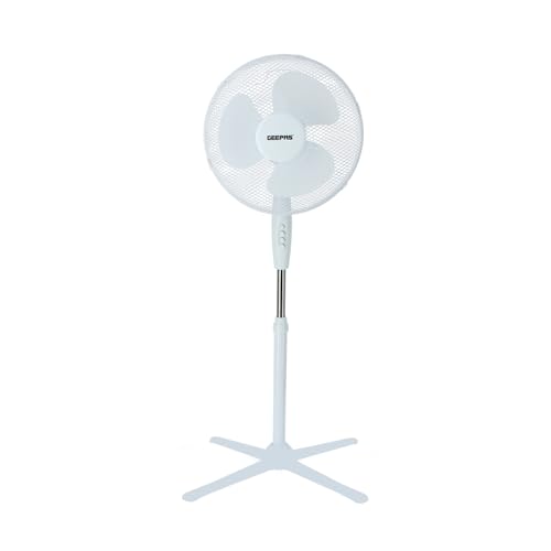 Ventilateur Rotatif Sur Pied Blanc 44cm