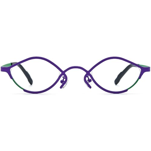 Image of FONEX Colorful Pure Titanium Glasses Frame Women Retro Round Eyeglasses