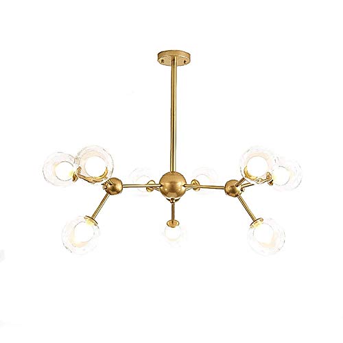Lustre moderne Sputnik en verre transparent pour illuminer une salle à manger