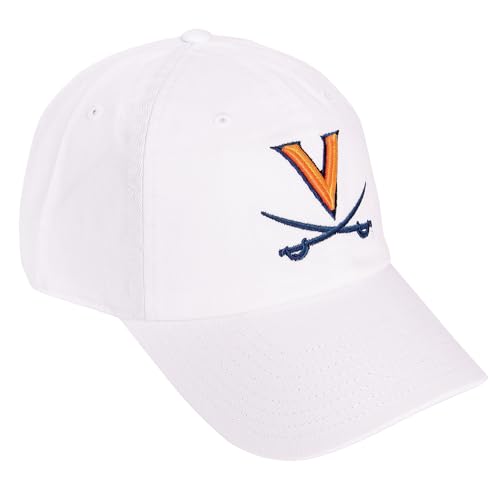 Desert Cactus University of Virginia Baseball Hat Cavaliers UVA Wahoos Brimmed Embroidered Hats Cap Adjustable Cloth Strap Adult (Style F1) White