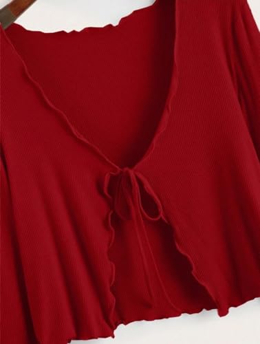 Image of JC JUMMY COUTURE Casual Multicolor Solid Full Sleeve Front Tie Shrug for Women