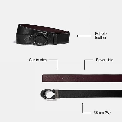 Coach Mens Signature Buckle Cut To Size Reversible 38 Mm Belt, Black/Ox Blood3