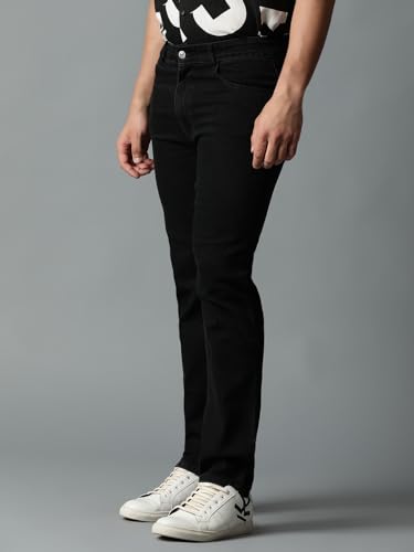 Image of KOTTY Men's Solid Straight Fit /Skinny Fit /Relaxed Fit Comfortable and Strechable Stylish Looking Jeans