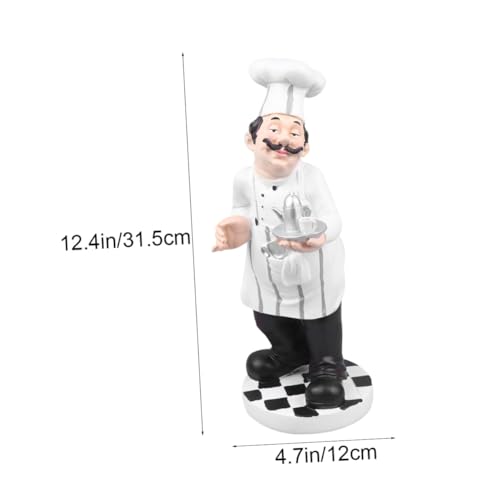Cuisine restaurant décoration : la statue de chef stable en résine - 3