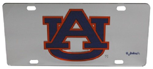 Game Day Outfitters NCAA Auburn Tigers Mirrored Car Tag, Silver, One Size