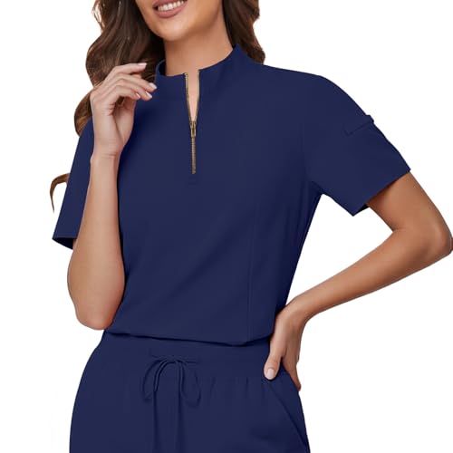 Gargey Scrubs for Women - Zip Front Top & Flare Pant Stretch Nursing Women’s Scrubs Set Medical Uniform - image 4