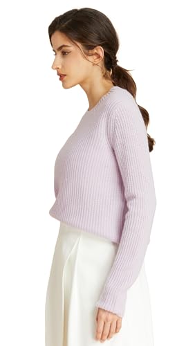 Image of EURKEA Women's Cashmere Blend Crewneck Sweater Soft Warm Winter Pullover