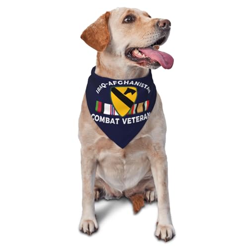 1st Cavalry Division Iraq-Afghanistan Combat Veteran Dog Scarf Pet Bandana Cat Pet Bibs