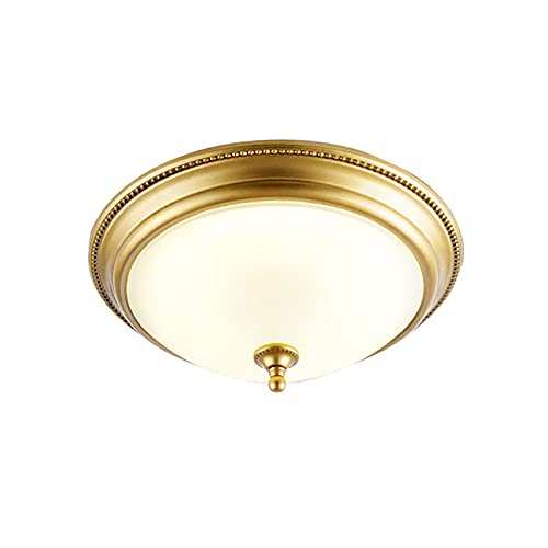 Plafonnier Lampe Or et Verre Blanc au Design Chic Flans Mount Light