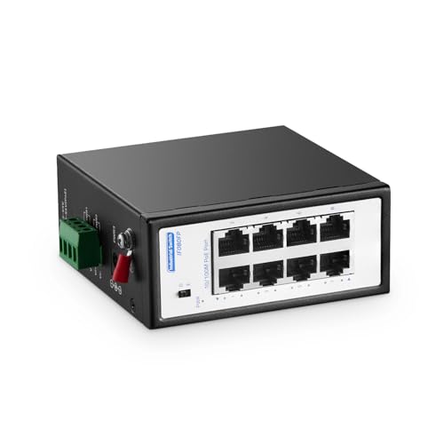 Image of 8 Port Mini PoE+ Industrial Switch, 10 /100Mbps Fast Ethernet, Din Rail & Wall Mount, Unmanaged IP30 (-40~185F) Hardened YuLinca Industrial PoE Switch