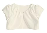 Sweet Kids Girls Pleated Satin Bolero Jacket Ivory 10 (SK C31)
