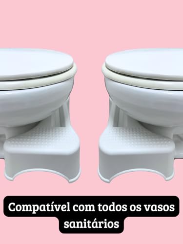 Banquinho de Cócoras Ergonomico Vaso Sanitário Apoio de Pés Para Evacuar, Suporte de Celular Exclusi