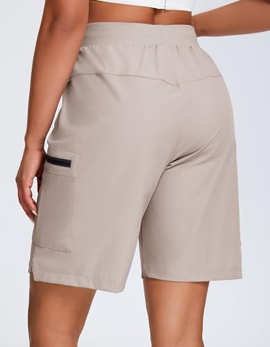 Oalka MOKDSWK-KHK-10L Women'S Hiking Shorts Lightweight Zipper Pockets Cargo Quick Dry Summer Shorts Khaki L thumb #1