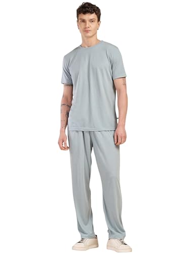 Image of Thomas Scott Men's | Relaxed Fit | Solid | 100% Polyester | Co-Ord Set With Short Sleeve T-Shirt & Trouser