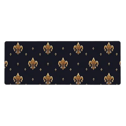 Tapis de souris 80 x 30 cm avec finitions premium motif fleur de lys