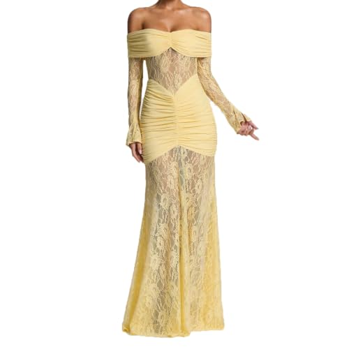 Robe de soirée Maxi sirène en dentelle pour mariage et cocktail chic