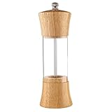 AZHKJKZH Salz Und Pfeffermühle Holzpfeffermühle, Transparente Salz- Und Pfeffermühle, Manuelle Gewürz- Kräutermühle, Küchenutensilien Mühle Mill(1pcs)