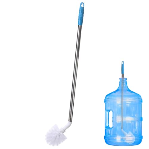 Spazzola lunga per bottiglie con manico in acciaio inox, 61 cm, per taniche d'acqua e bicchieri, spazzola per la pulizia della bottiglia a forma di L, utensile da cucina, spazzola per stoviglie per