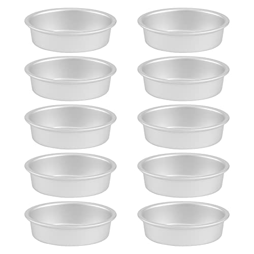 Luntfeiy Lot de 10 mini moules ovales en alliage d'aluminium pour fromage, gâteau, pain, , pudding et gelée