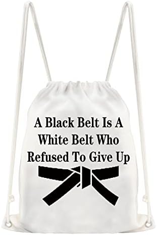 JYTAPP Martial Arts Drawstring Bags Tae Kwon Do Gifts Black Belt Karate Gifts Jiu Jitsu Gifts Taekwondo Gym Drawstring Backpack for Karate Fitness Gifts, Beige