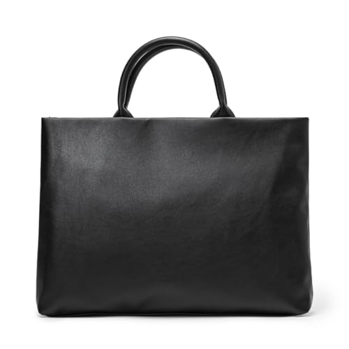 Men's Briefcase Vintage 14.5 inch Waterproof Leather Laptop File Fashion Bag