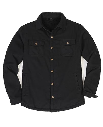 ZENTHACE Men's Sherpa Lined Flannel Shirt Jacket,Long Sleeved Brushed Plaid Flannel Shacket Jackets,Snap Button3