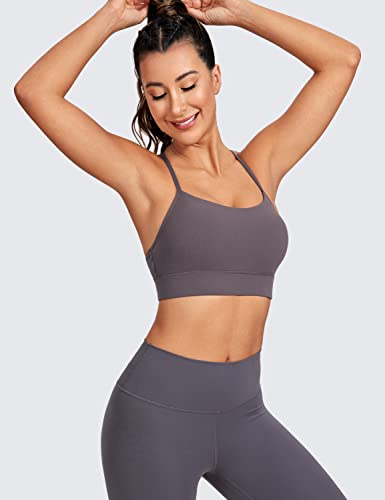 Image of CRZ YOGA Butterluxe Y Back U Neck Sports Bra | Light Support, Removable Pads, Yoga, Extremely Soft, Longline, for Women
