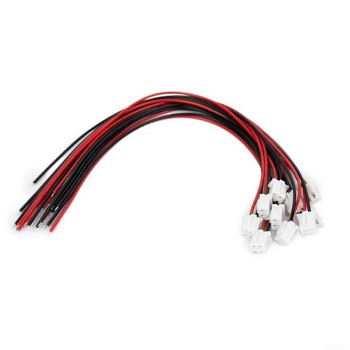 Lot de 10 câbles d'interconnexion JST XH de 2,54 mm, longueur 200 mm, fil 24 AWG 1007 avec prises mâles femelles assorties pour laboratoires (2 broches)