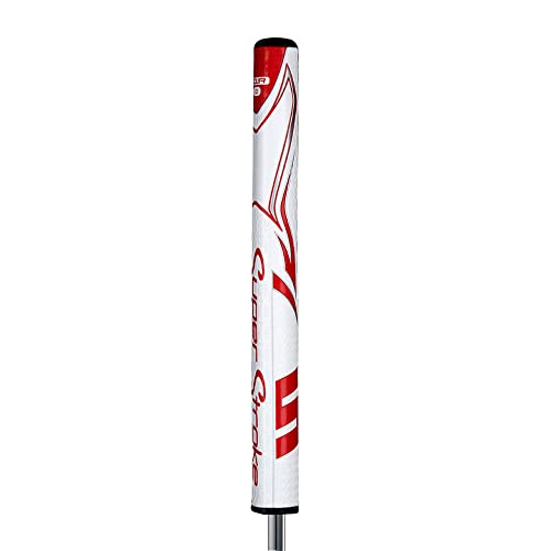 SuperStroke Zenergy Tour 1.0 Golf Putter Grip with No Taper Enhanced SPYNE Technology New Multi-Zone Texturing White/Red