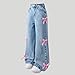 Girls Wide Leg Baggy Jeans High Waisted Ripped Denim Pants Fashion Lightweight Athletic Pants Y2K Preppy Pants 6-14 Years