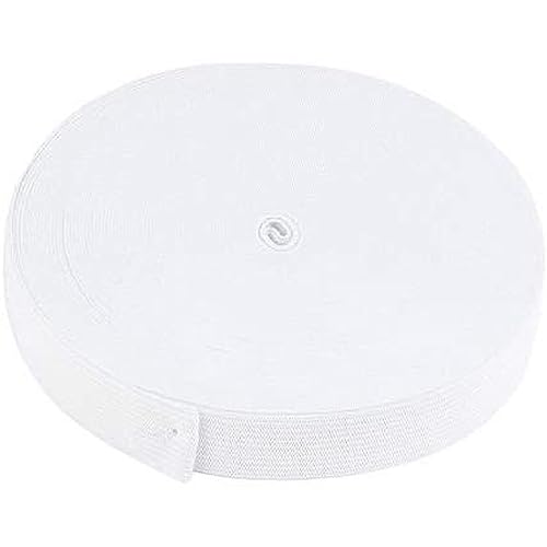 Juvale Elastic Spool - White Sewing Elastic Band, Braided Stretchy High Elasticity Roll for DIY Crafts, Clothes, Waistband, & Sewing Supplies - 20.88 Yards in Length 1 inch Wide