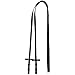 Majestic Ally Horse Reins, Full Size, English Riding, Multiple Styles and Colors (Leather Ribbed PMC Reins, Black, Full)
