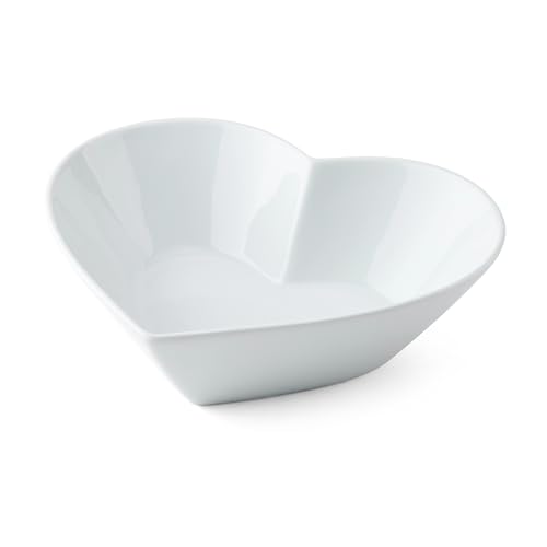 MIKASA Chalk Porcelain Heart-Shaped Bowl, Large Heart Bowl for Snacks and Salads, 21cm | White Serving Dish for Parties and Buffets | Dishwasher Safe & Gift Packaged - Image 3